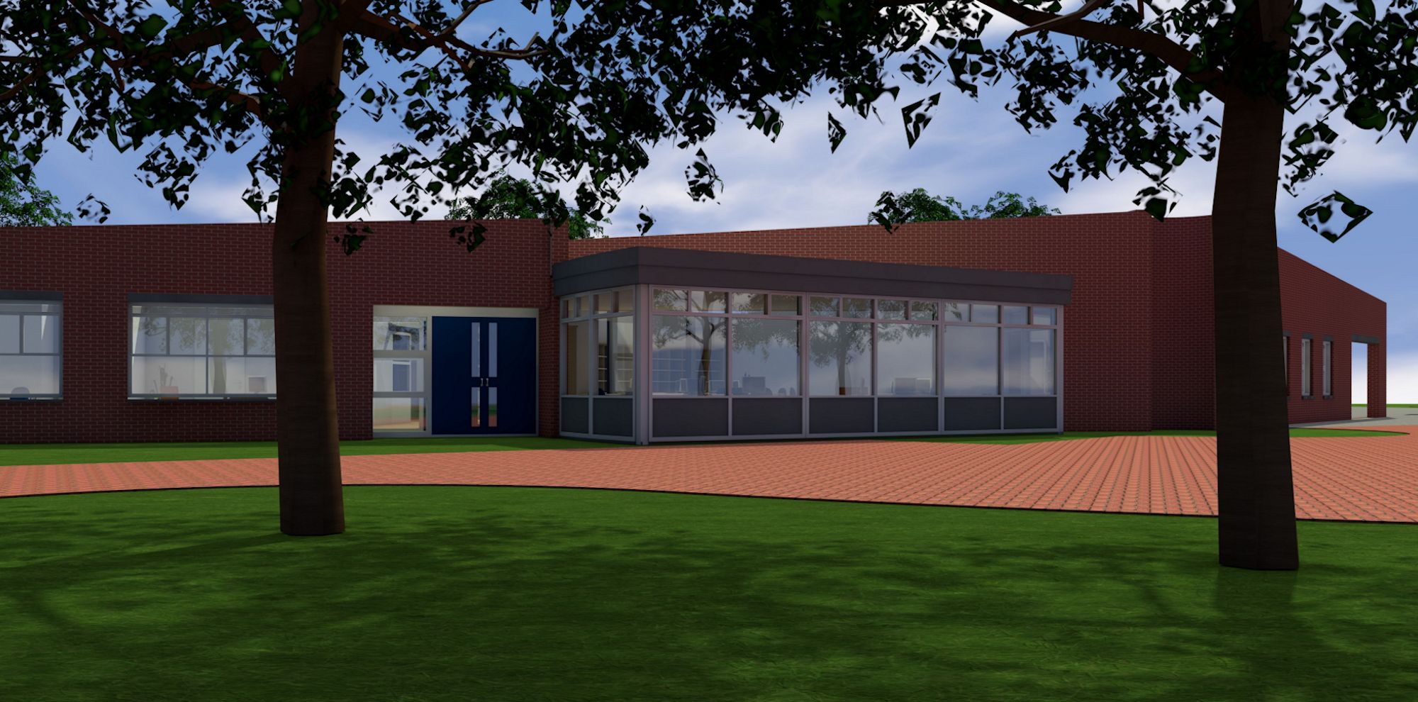 Ontwerpimpressie uitbouw